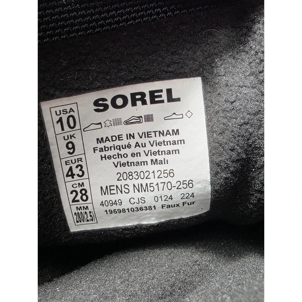 Sorel Scout 87 XT WP Men 10 Tobacco Black Waterproof Insulated Winter‎ Boots NEW